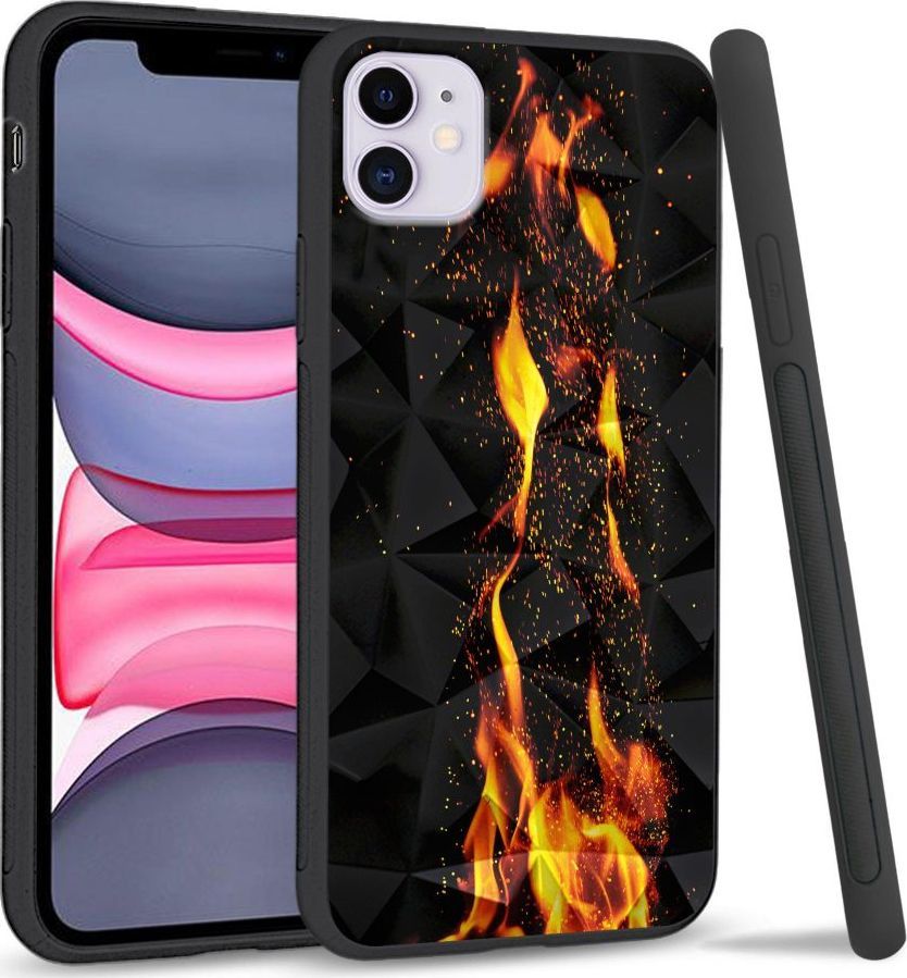 Super Fashion Etui na telefon Apple Iphone 11 Crystal Case Crackling Fire 1