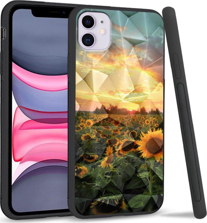 Super Fashion Etui na telefon Apple Iphone 11 Crystal Case Sunflower Garden 1