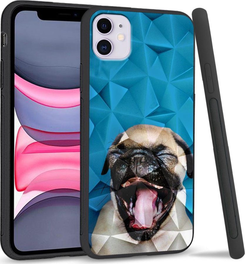 Super Fashion Etui na telefon Apple Iphone 11 Crystal Case Pug 1