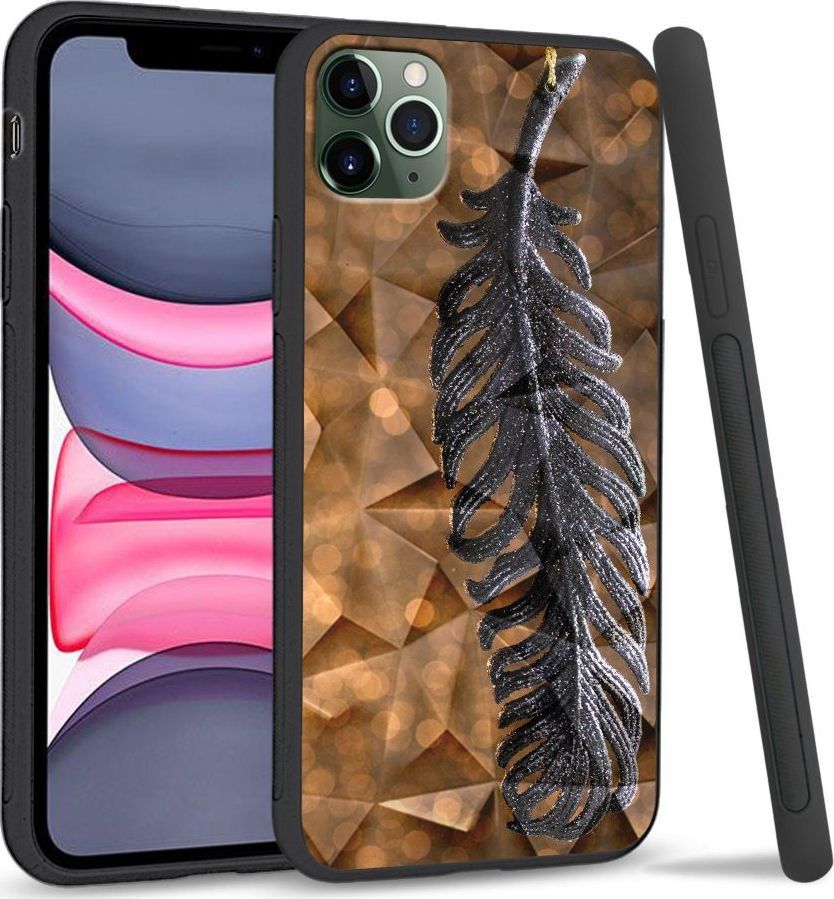 Super Fashion Etui na telefon Apple Iphone 11 Pro Crystal Case Metal Feather 1