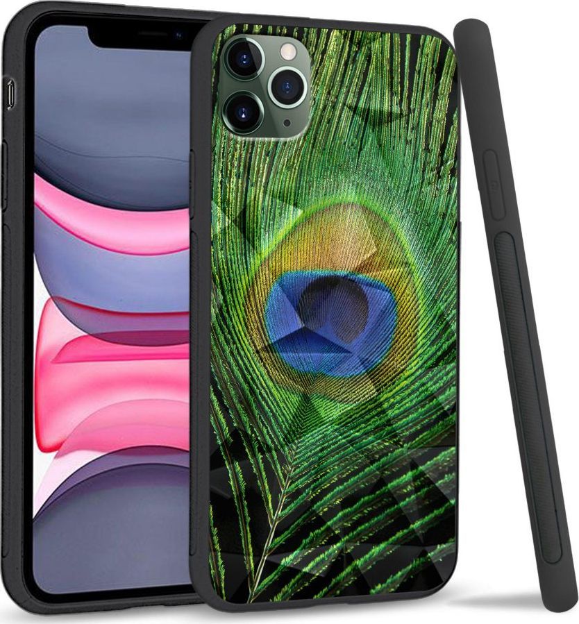 Super Fashion Etui na telefon Apple Iphone 11 Pro Crystal Case Peacock Feather 1