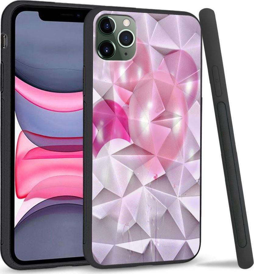 Super Fashion Etui na telefon Apple Iphone 11 Pro Max Crystal Pokrowiec Pink Balloons 1