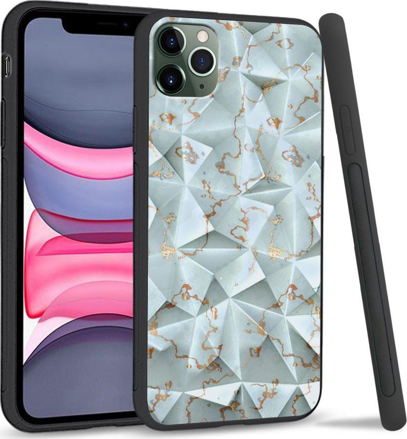 Super Fashion Etui na telefon Apple Iphone 11 Pro Max Crystal Pokrowiec Golden blue granite 1