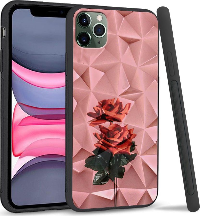 Super Fashion Etui na telefon Apple Iphone 11 Pro Max Crystal Pokrowiec Rose love 1