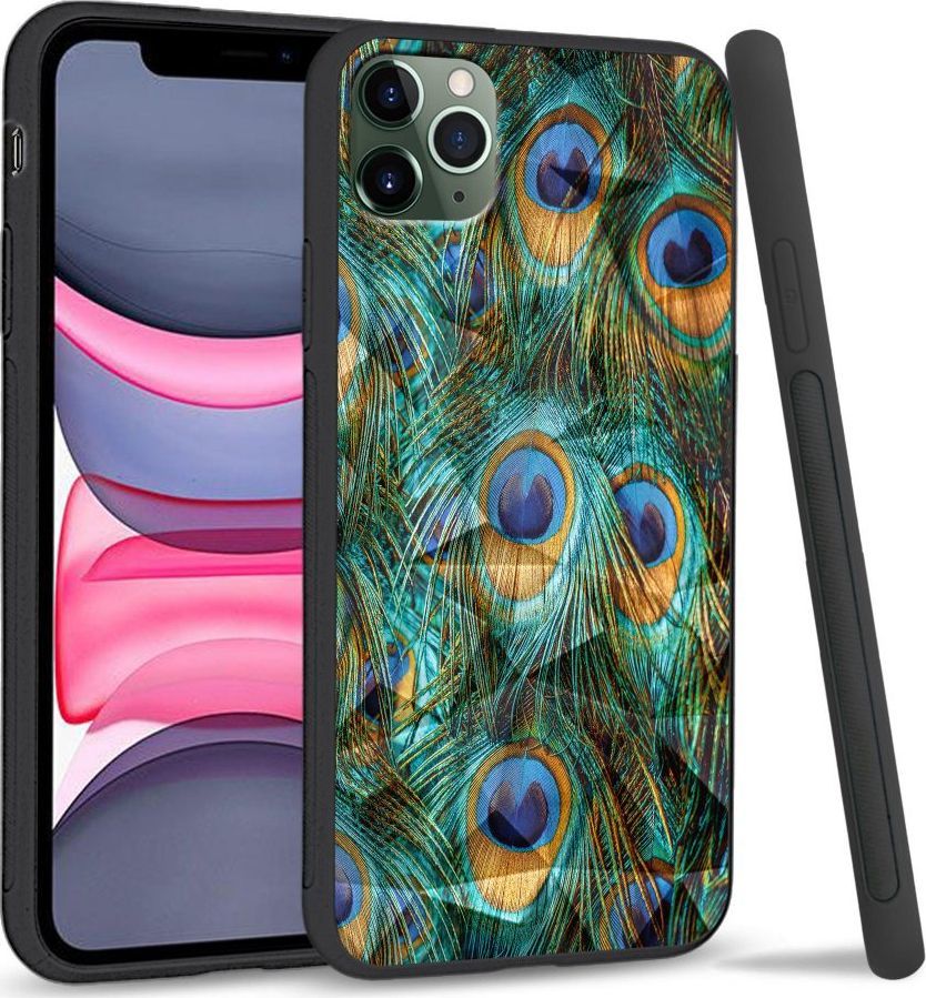 Super Fashion Etui na telefon Apple Iphone 11 Pro Max Crystal Pokrowiec Peacock Feather Bunch 1