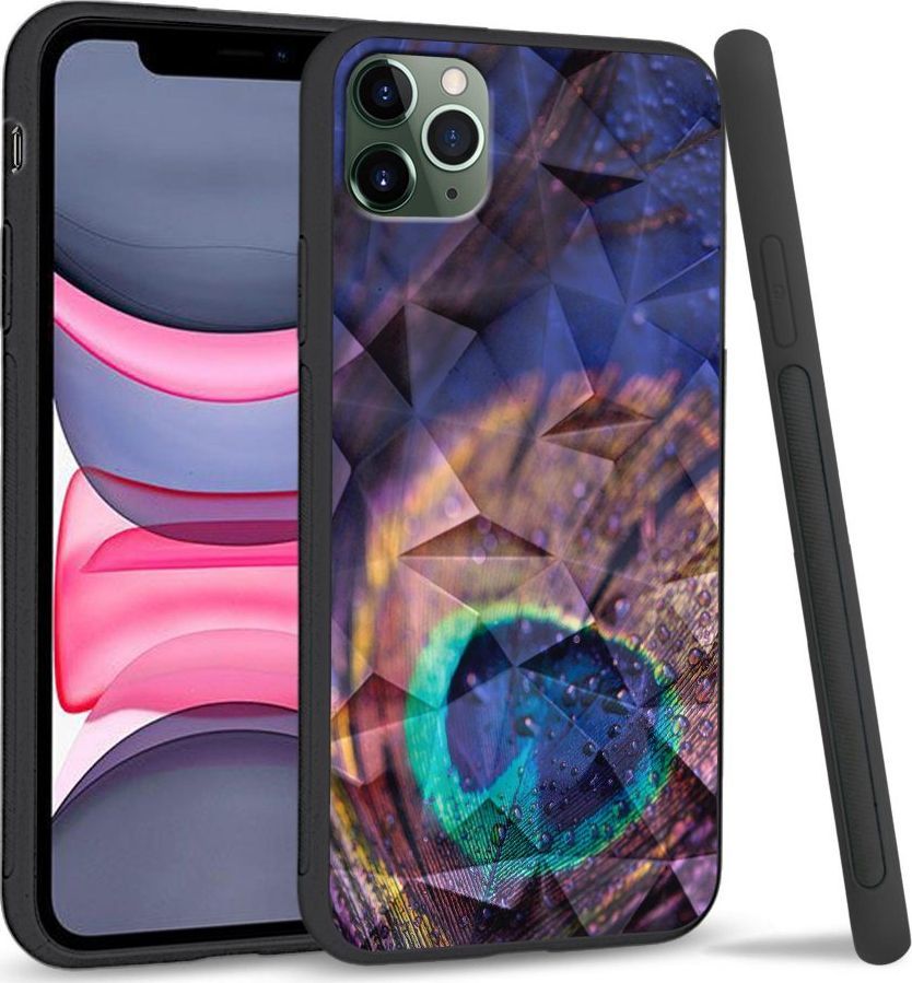 Super Fashion Etui na telefon Apple Iphone 11 Pro Max Crystal Pokrowiec Peacock Feather Closeup 1