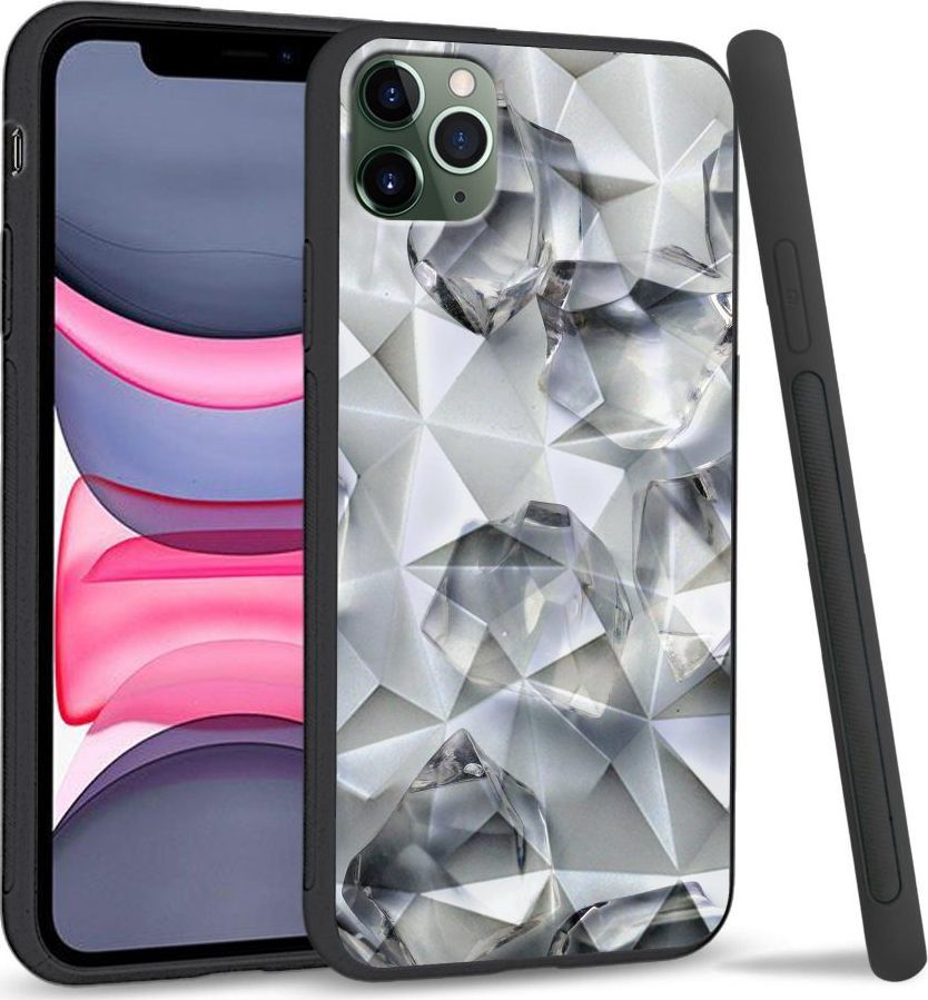 Super Fashion Etui na telefon Apple Iphone 11 Pro Max Crystal Pokrowiec White glass cubes 1