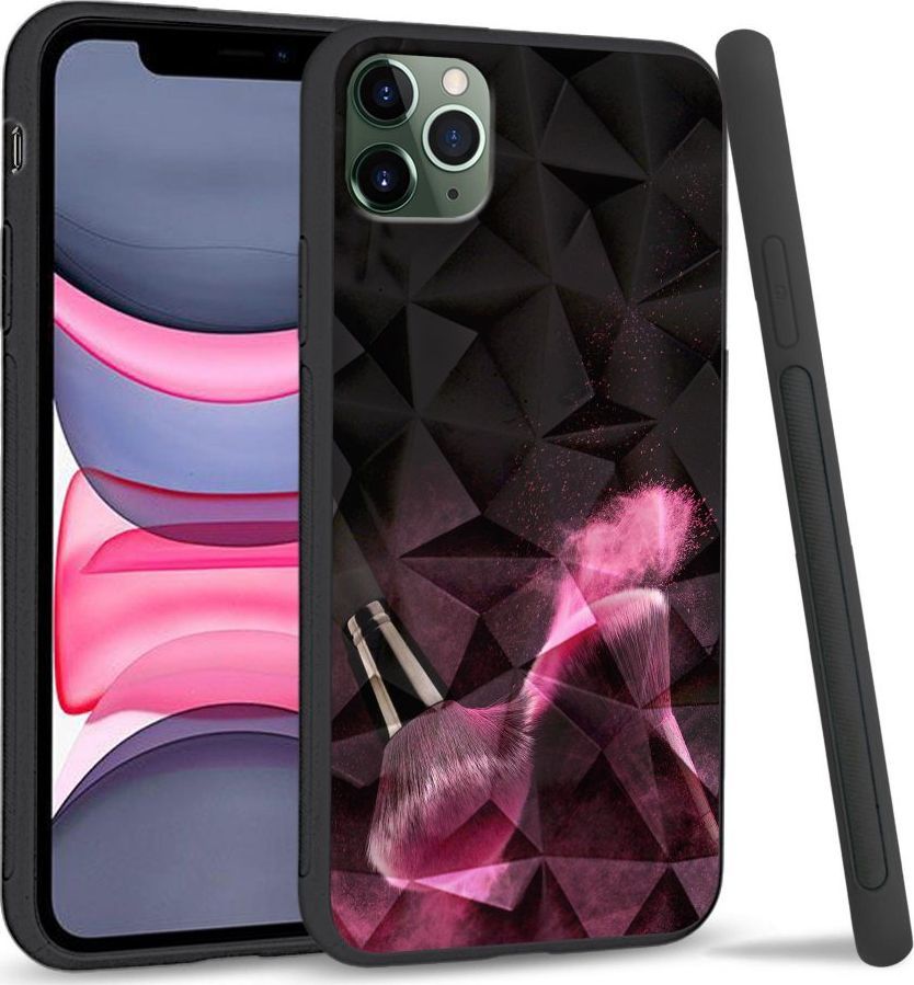 Super Fashion Etui na telefon Apple Iphone 11 Pro Max Crystal Pokrowiec Pink powder brush 1