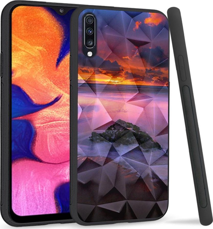 Super Fashion Etui na telefon Samsung Galaxy A70 Crystal Case Sunset beach 1