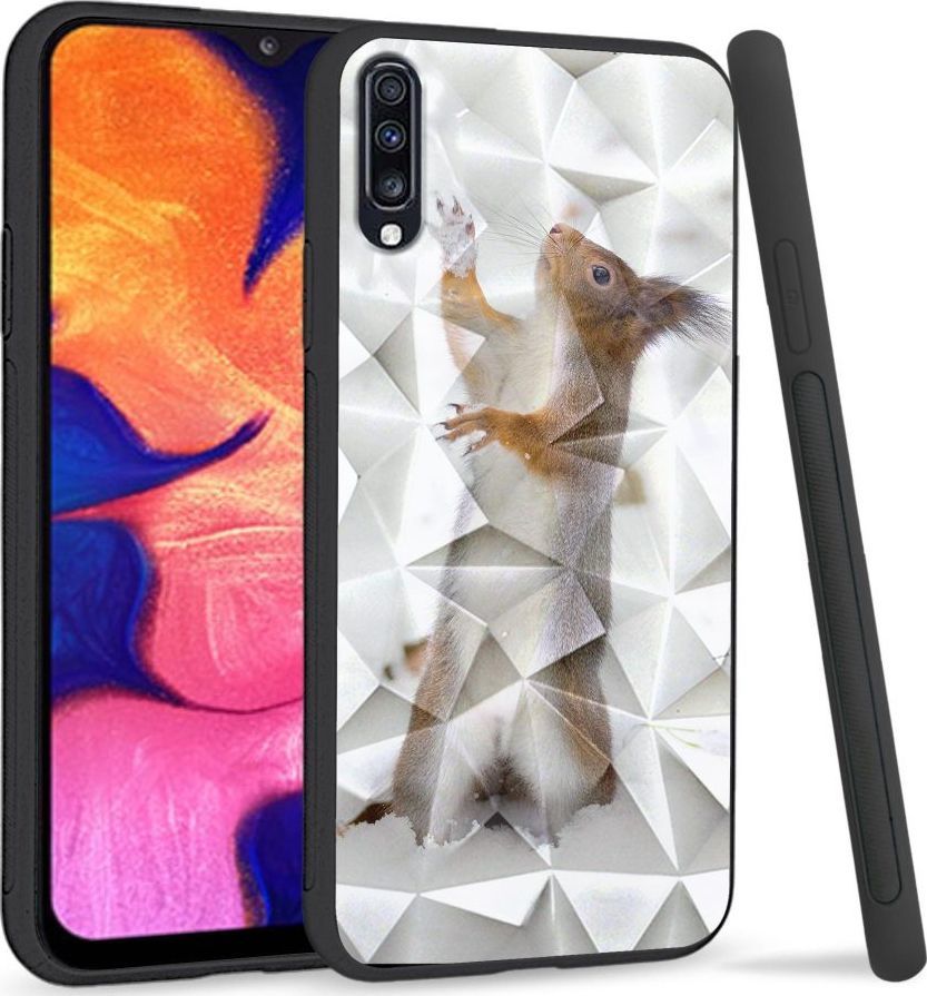 Super Fashion Etui na telefon Samsung Galaxy A70 Crystal Case Snow squirrel 1