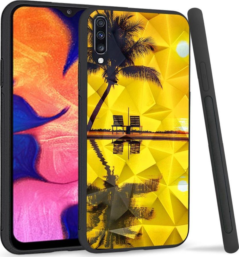 Super Fashion Etui na telefon Samsung Galaxy A70 Crystal Case Yellow sunset 1
