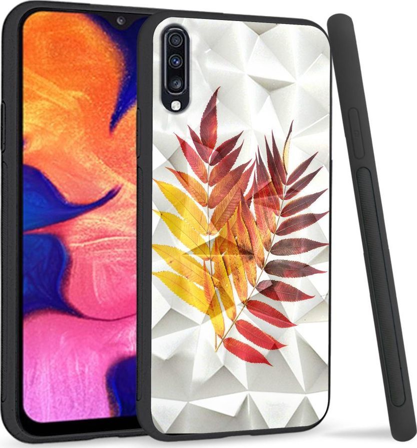 Super Fashion Etui na telefon Samsung Galaxy A70 Crystal Case Reddish yellow leaves 1