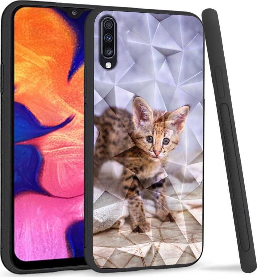 Super Fashion Etui na telefon Samsung Galaxy A70 Crystal Case Baby kitty 1