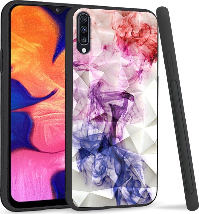 Super Fashion Etui na telefon Samsung Galaxy A70 Crystal Case Smoke abstract 1