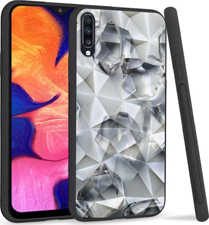 Super Fashion Etui na telefon Samsung Galaxy A70 Crystal Case White glass cubes 1