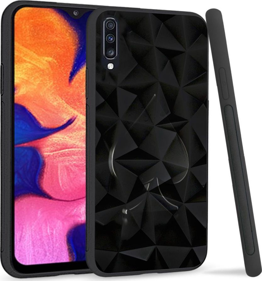 Super Fashion Etui na telefon Samsung Galaxy A70 Crystal Case Black spade 1
