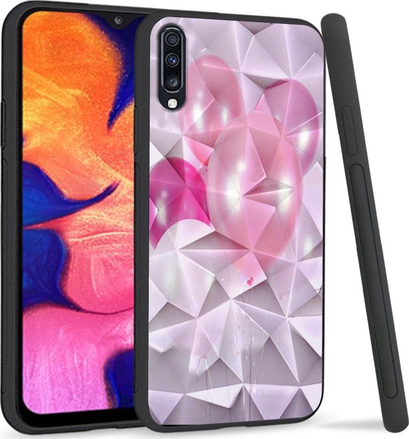 Super Fashion Etui na telefon Samsung Galaxy A70 Crystal Case Pink Balloons 1