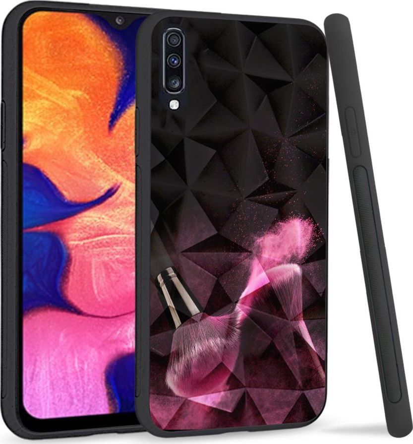 Super Fashion Etui na telefon Samsung Galaxy A70 Crystal Case Pink powder brush 1