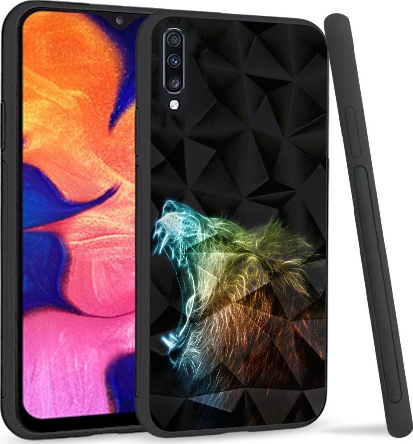 Super Fashion Etui na telefon Samsung Galaxy A70 Crystal Case Roaring Lion 1