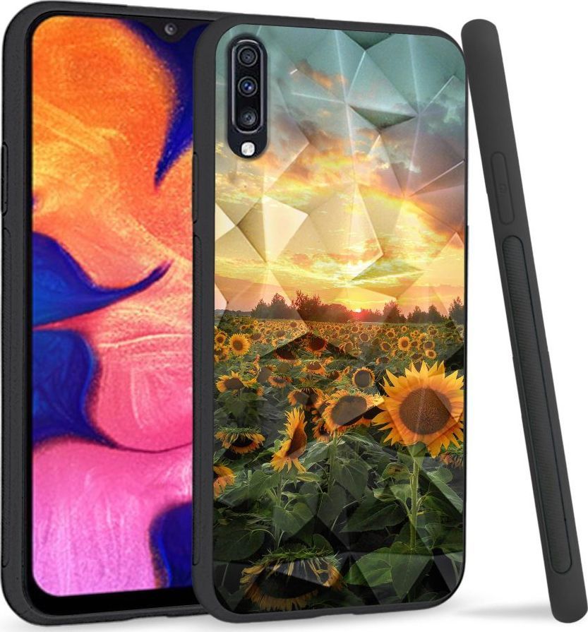 Super Fashion Etui na telefon Samsung Galaxy A70 Crystal Case Sunflower Garden 1