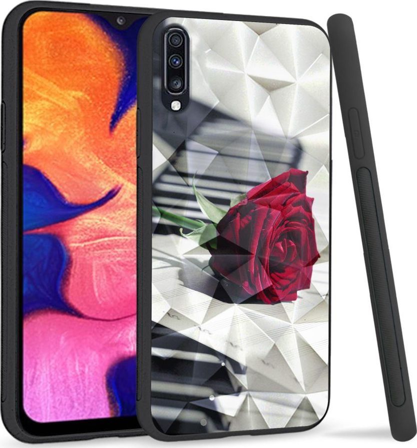 Super Fashion Etui na telefon Samsung Galaxy A70 Crystal Case Rose Piano 1