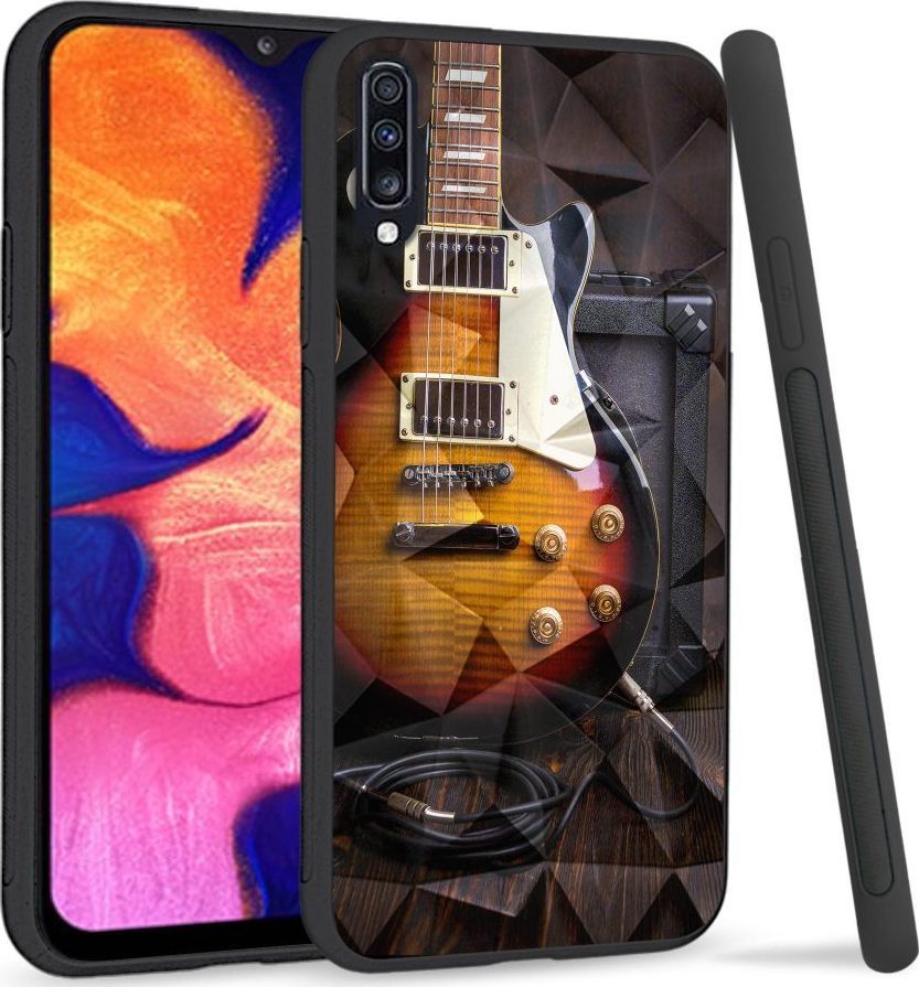 Super Fashion Etui na telefon Samsung Galaxy A70 Crystal Case Electric Guitar 1