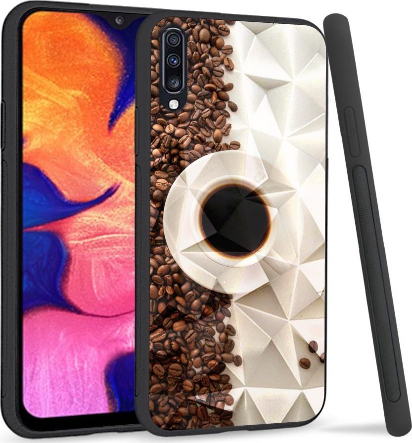 Super Fashion Etui na telefon Samsung Galaxy A70 Crystal Case Coffee Cup 1