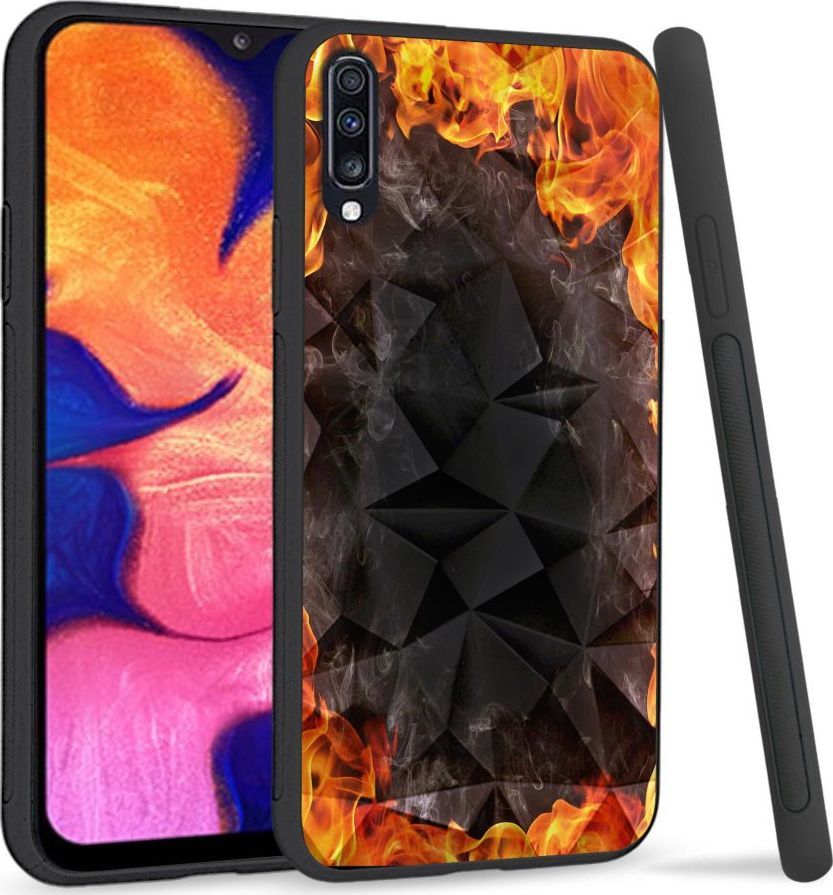 Super Fashion Etui na telefon Samsung Galaxy A70 Crystal Case Hot Fire 1