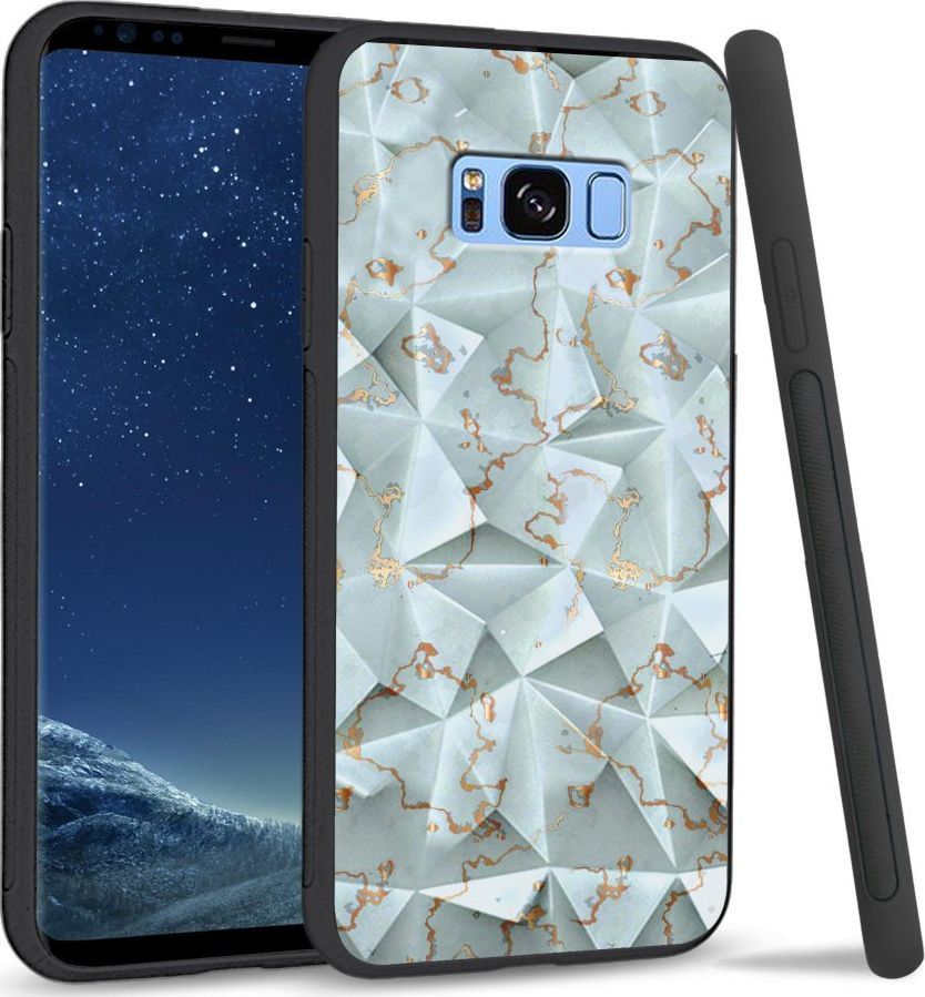 Super Fashion Etui na telefon Samsung Galaxy S8 Crystal Case Golden blue granite 1