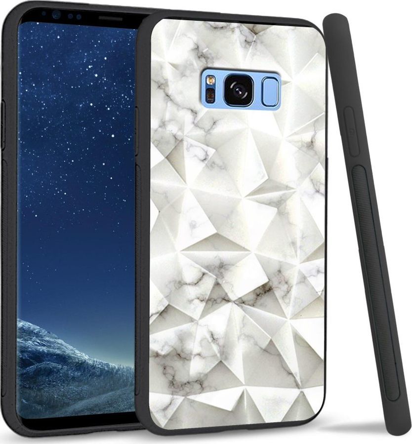 Super Fashion Etui na telefon Samsung Galaxy S8 Crystal Case White granite 1