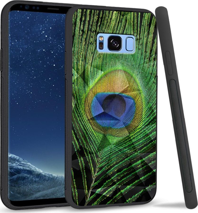 Super Fashion Etui na telefon Samsung Galaxy S8 Crystal Case Peacock Feather 1