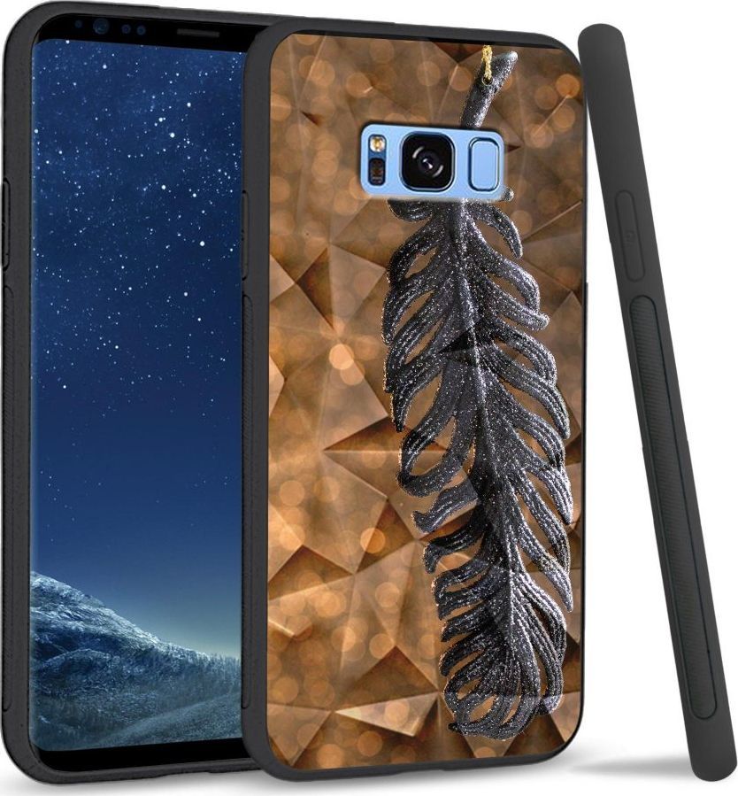 Super Fashion Etui na telefon Samsung Galaxy S8 Crystal Case Metal Feather 1