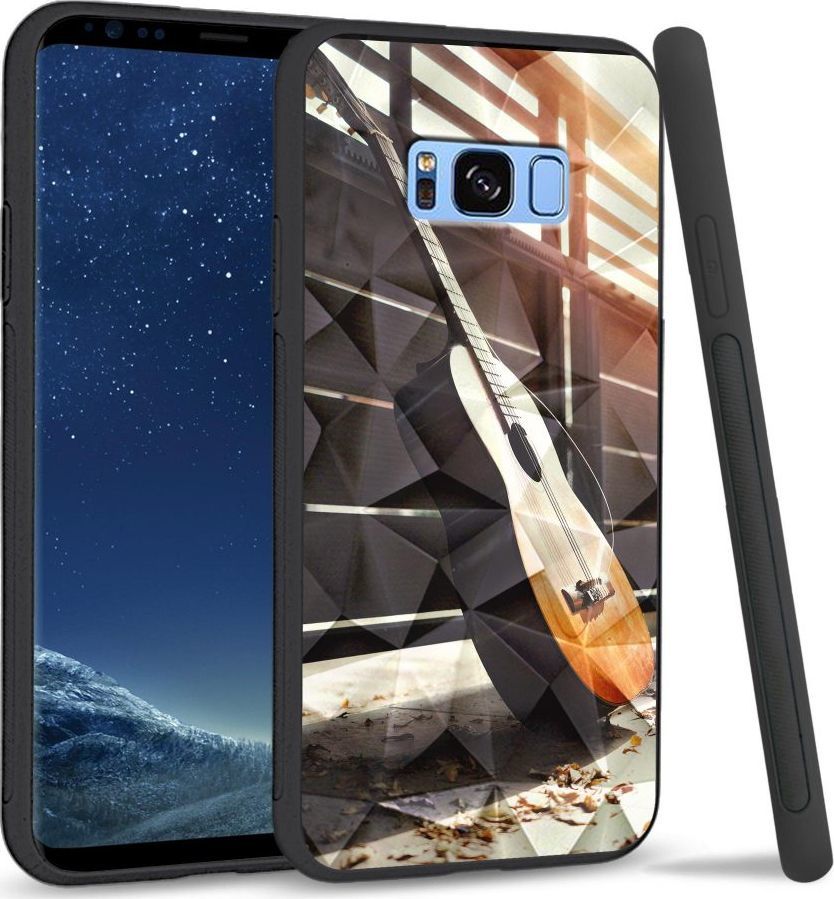 Super Fashion Etui na telefon Samsung Galaxy S8 Crystal Case Wooden Guitar 1