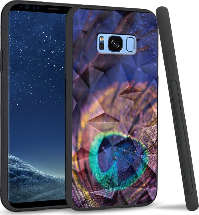 Super Fashion Etui na telefon Samsung Galaxy S8 Crystal Case Peacock Feather Closeup 1