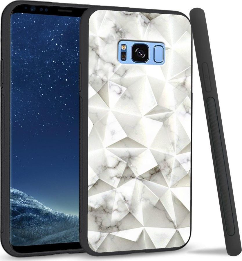 Super Fashion Etui na telefon Samsung Galaxy S8 Plus Crystal Case White granite 1