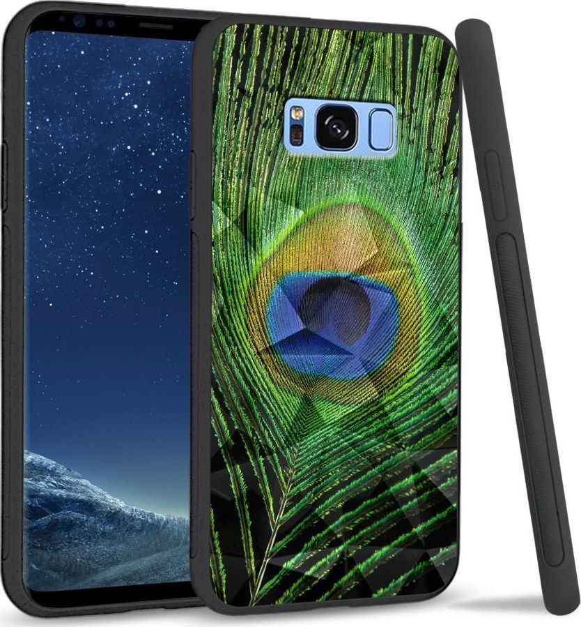 Super Fashion Etui na telefon Samsung Galaxy S8 Plus Crystal Case Peacock Feather 1