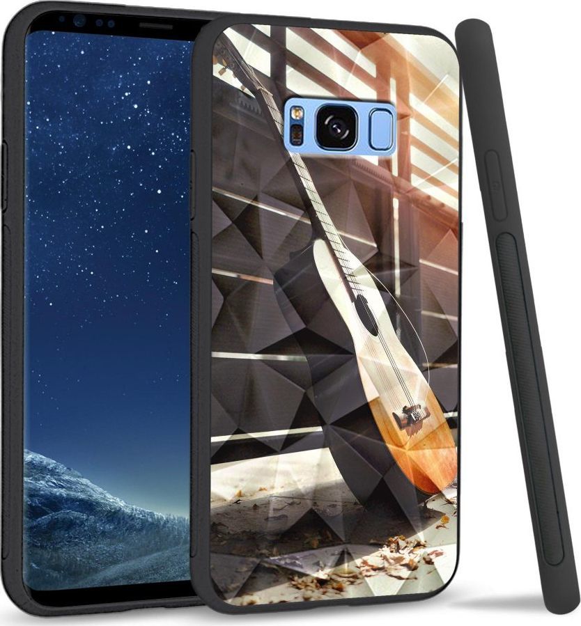 Super Fashion Etui na telefon Samsung Galaxy S8 Plus Crystal Case Wooden Guitar 1