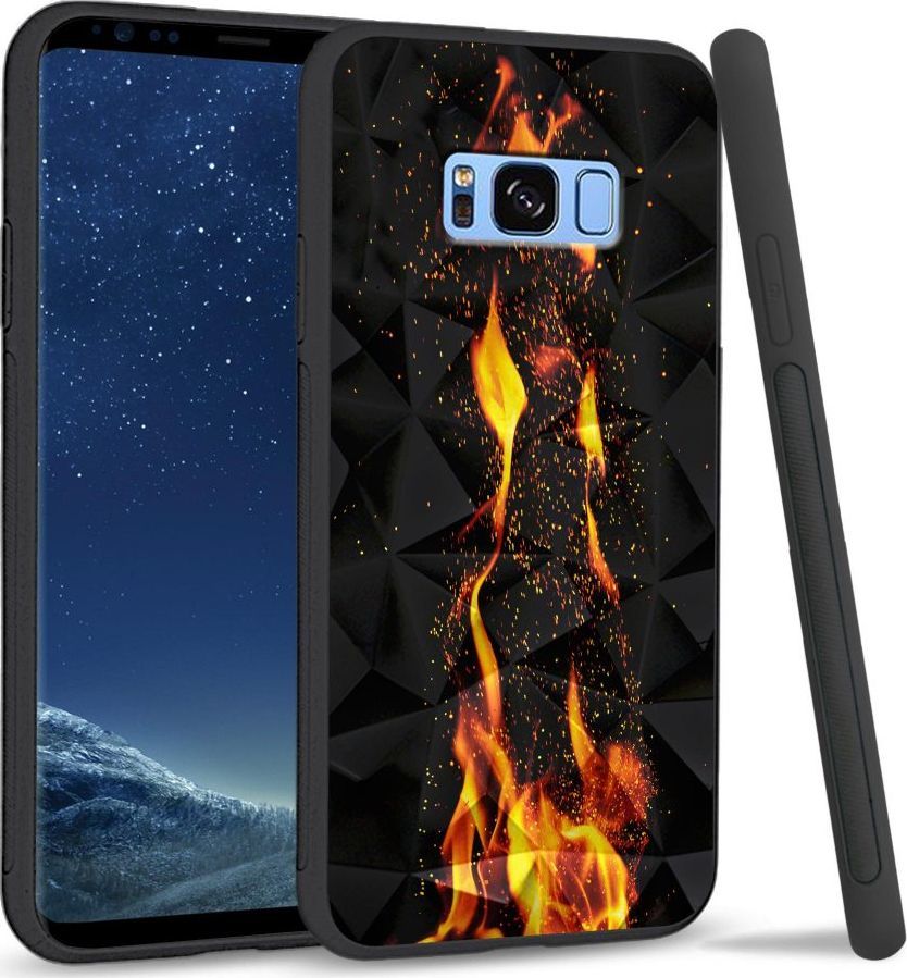 Super Fashion Etui na telefon Samsung Galaxy S8 Plus Crystal Case Crackling Fire 1