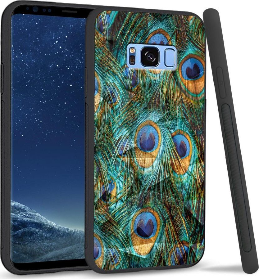 Super Fashion Etui na telefon Samsung Galaxy S8 Plus Crystal Case Peacock Feather Bunch 1