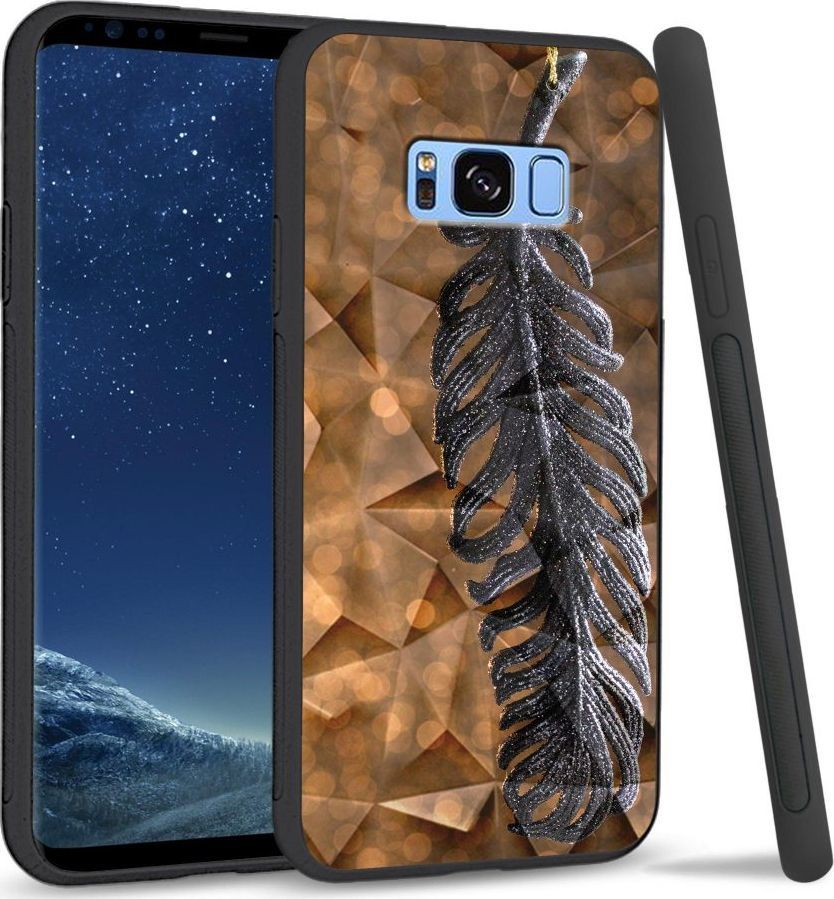 Super Fashion Etui na telefon Samsung Galaxy S8 Plus Crystal Case Metal Feather 1