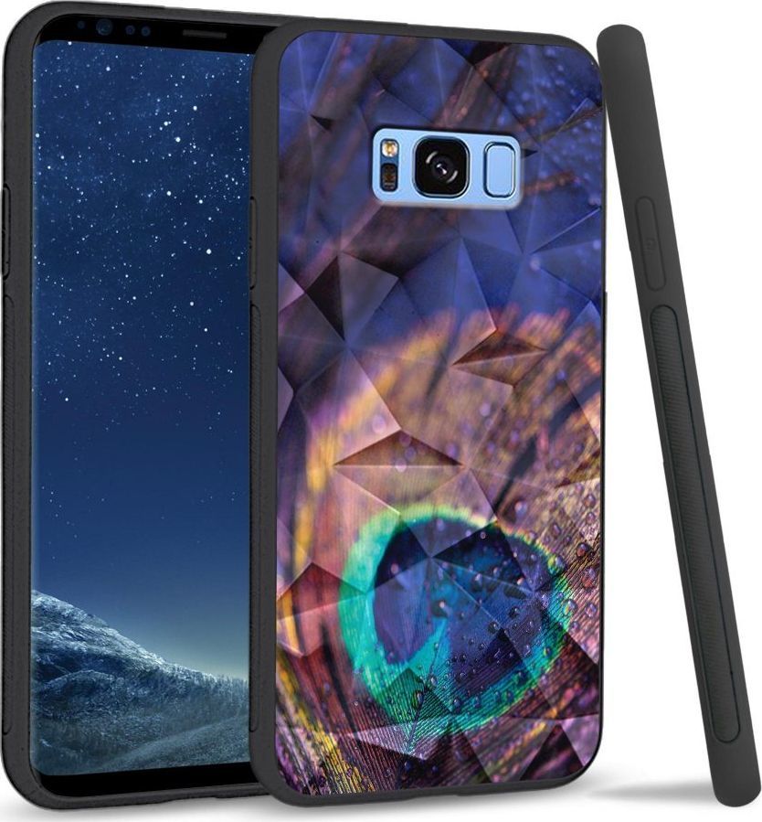 Super Fashion Etui na telefon Samsung Galaxy S8 Plus Crystal Case Peacock Feather Closeup 1