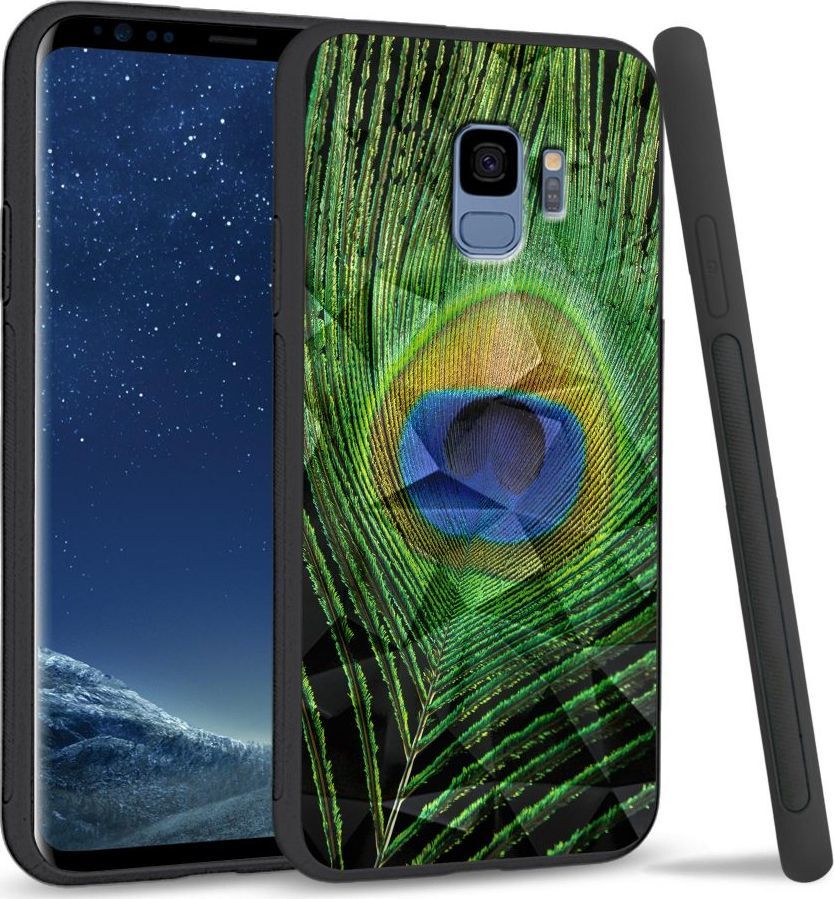 Super Fashion Etui na telefon Samsung Galaxy S9 Crystal Case Peacock Feather 1