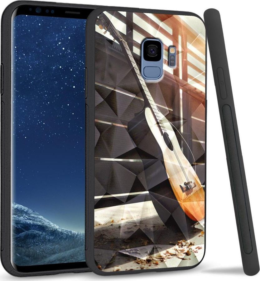 Super Fashion Etui na telefon Samsung Galaxy S9 Crystal Case Wooden Guitar 1