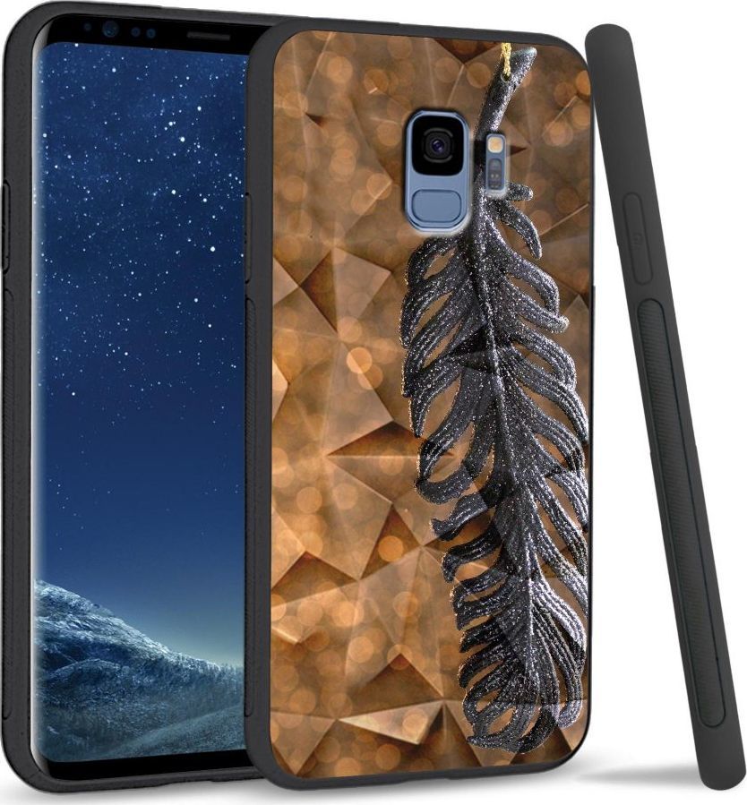 Super Fashion Etui na telefon Samsung Galaxy S9 Crystal Case Metal Feather 1