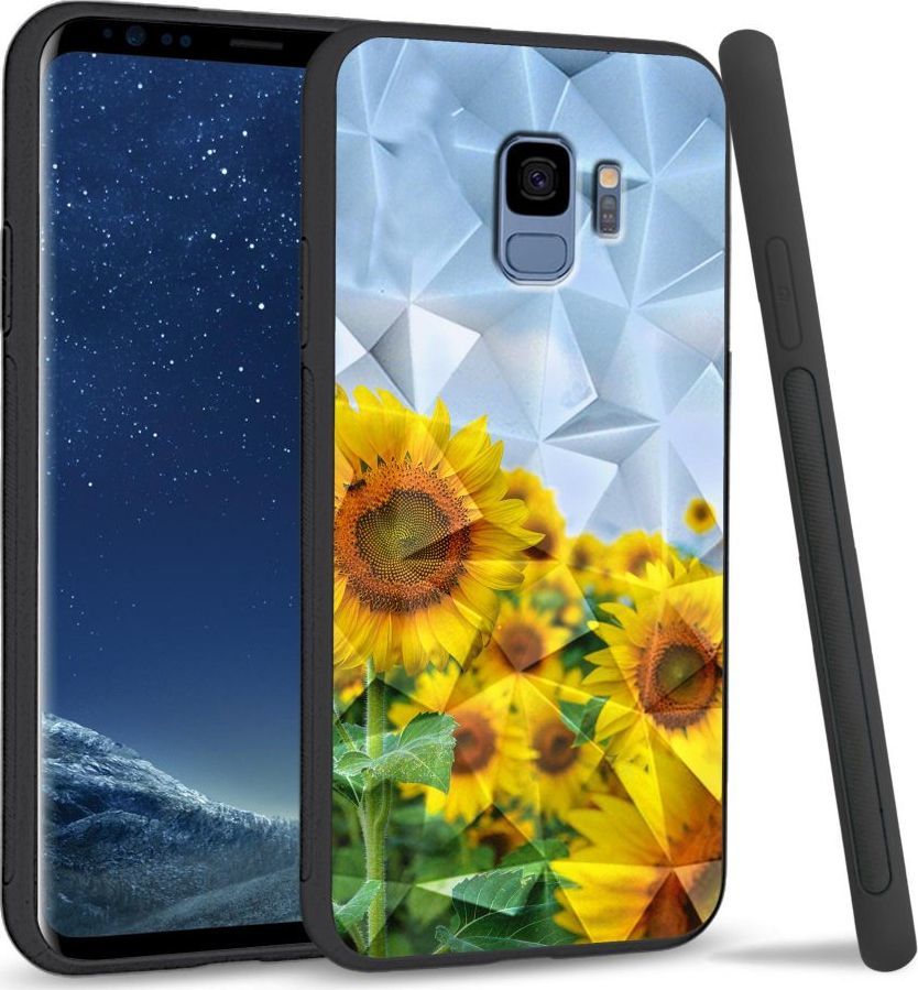 Super Fashion Etui na telefon Samsung Galaxy S9 Crystal Case Sunflowers 1
