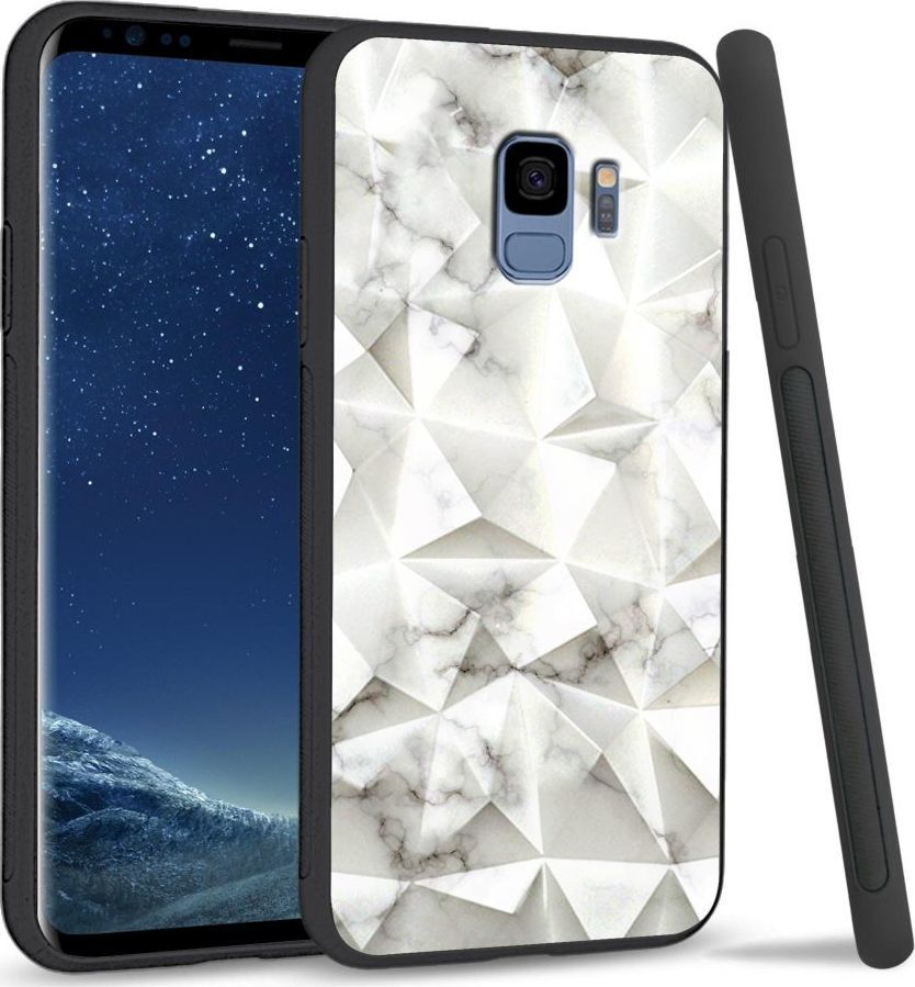 Super Fashion Etui na telefon Samsung Galaxy S9 Crystal Case White granite 1