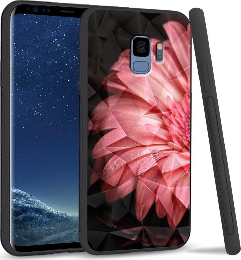 Super Fashion Etui na telefon Samsung Galaxy S9 Crystal Case Pink flower 1