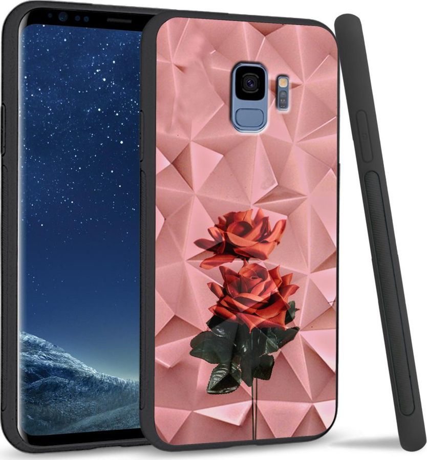 Super Fashion Etui na telefon Samsung Galaxy S9 Crystal Case Rose love 1