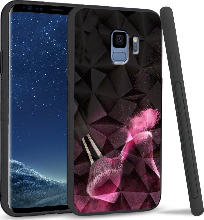 Super Fashion Etui na telefon Samsung Galaxy S9 Crystal Case Pink powder brush 1
