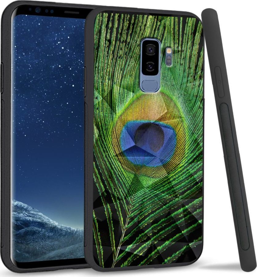 Super Fashion Etui na telefon Samsung Galaxy S9 Plus Crystal Case Peacock Feather 1